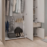 Closet Perla Ceniza y Blanco 160x200cm con Un Cajón con Seis Compartimientos y con Espejo - CLOSETS | Bylmo