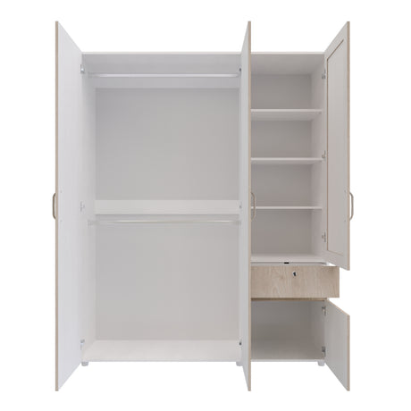 Closet Perla Ceniza y Blanco 160x200cm con Un Cajón con Seis Compartimientos y con Espejo - CLOSETS | Bylmo