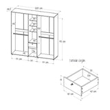 Closet Perla Fume y Wengue 200x200cm con Un Cajón con Siete Compartimientos y con Espejo - CLOSETS | Bylmo