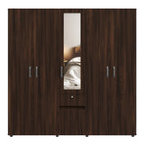 Closet Perla Fume y Wengue 200x200cm con Un Cajón con Siete Compartimientos y con Espejo - CLOSETS | Bylmo