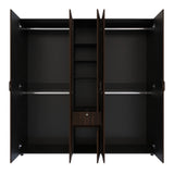 Closet Perla Fume y Wengue 200x200cm con Un Cajón con Siete Compartimientos y con Espejo - CLOSETS | Bylmo