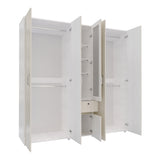 Closet Perla Niebla y Blanco 200x200cm con Un Cajón con Siete Compartimientos y con Espejo - CLOSETS | Bylmo