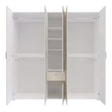 Closet Perla Niebla y Blanco 200x200cm con Un Cajón con Siete Compartimientos y con Espejo - CLOSETS | Bylmo
