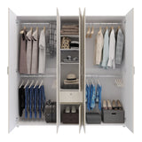 Closet Perla Niebla y Blanco 200x200cm con Un Cajón con Siete Compartimientos y con Espejo - CLOSETS | Bylmo