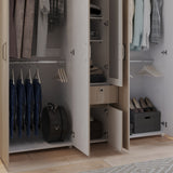 Closet Perla Ceniza y Blanco 200x200cm con Un Cajón con Siete Compartimientos y con Espejo - CLOSETS | Bylmo