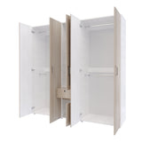 Closet Perla Ceniza y Blanco 200x200cm con Un Cajón con Siete Compartimientos y con Espejo - CLOSETS | Bylmo