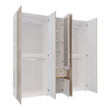 Closet Perla Ceniza y Blanco 200x200cm con Un Cajón con Siete Compartimientos y con Espejo - CLOSETS | Bylmo