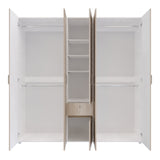 Closet Perla Ceniza y Blanco 200x200cm con Un Cajón con Siete Compartimientos y con Espejo - CLOSETS | Bylmo