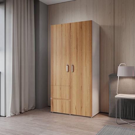 Closet Malabo Duna y Blanco 100x198cm con Dos Cajones y con Dos Compartimientos - CLOSETS | Bylmo