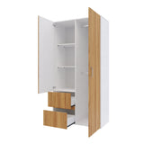 Closet Malabo Duna y Blanco 100x198cm con Dos Cajones y con Dos Compartimientos - CLOSETS | Bylmo