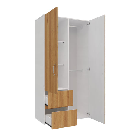 Closet Malabo Duna y Blanco 100x198cm con Dos Cajones y con Dos Compartimientos - CLOSETS | Bylmo