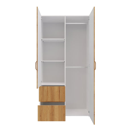 Closet Malabo Duna y Blanco 100x198cm con Dos Cajones y con Dos Compartimientos - CLOSETS | Bylmo