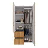 Closet Malabo Duna y Blanco 100x198cm con Dos Cajones y con Dos Compartimientos - CLOSETS | Bylmo