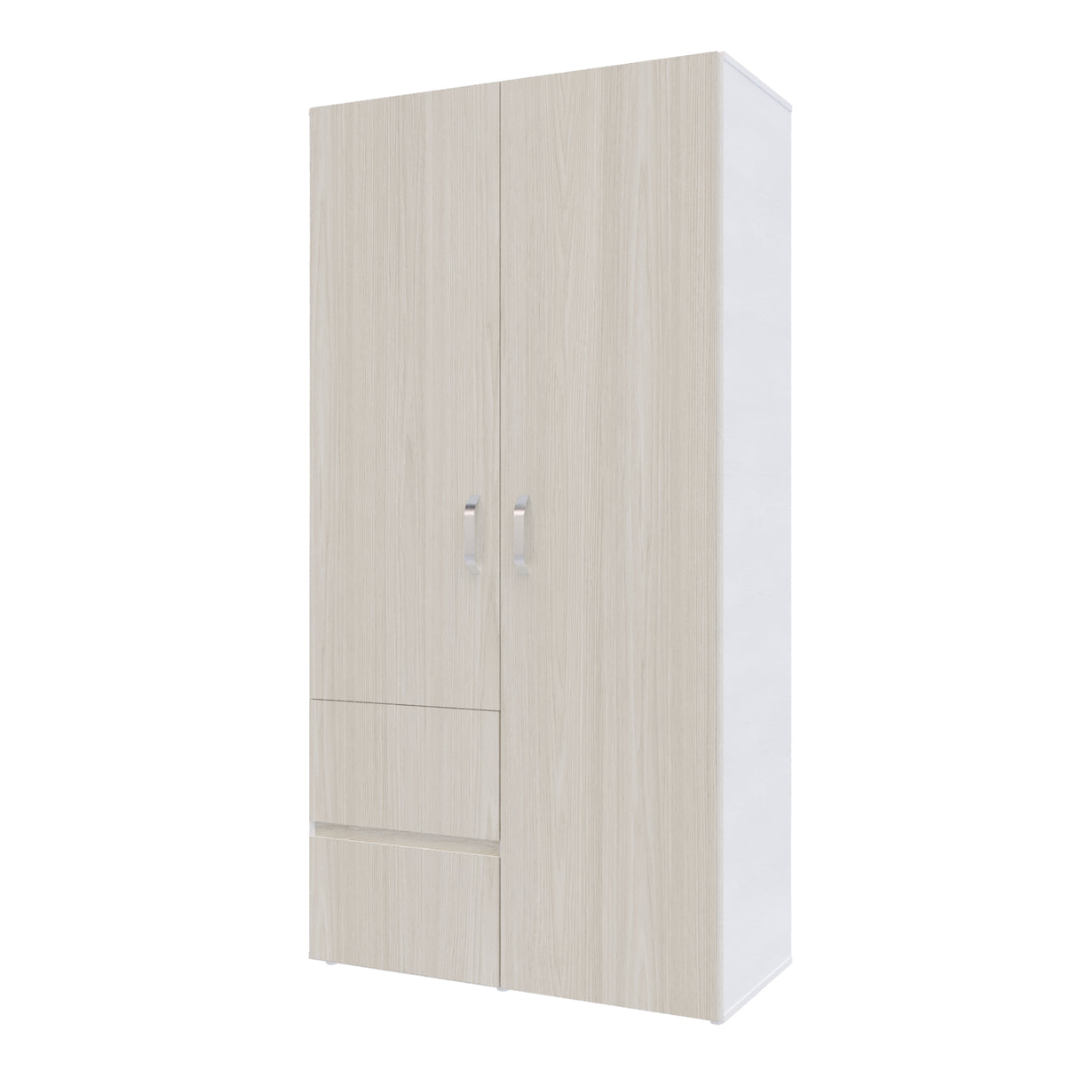 Closet Malabo Niebla y Blanco 100x198cm con Dos Cajones y con Dos Compartimientos - CLOSETS | Bylmo