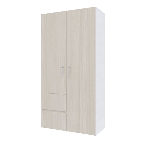 Closet Malabo Niebla y Blanco 100x198cm con Dos Cajones y con Dos Compartimientos - CLOSETS | Bylmo