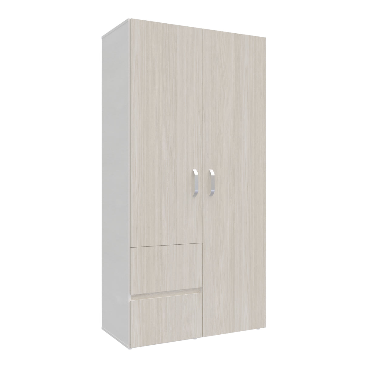 Closet Malabo Niebla y Blanco 100x198cm con Dos Cajones y con Dos Compartimientos - CLOSETS | Bylmo