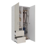 Closet Malabo Niebla y Blanco 100x198cm con Dos Cajones y con Dos Compartimientos - CLOSETS | Bylmo