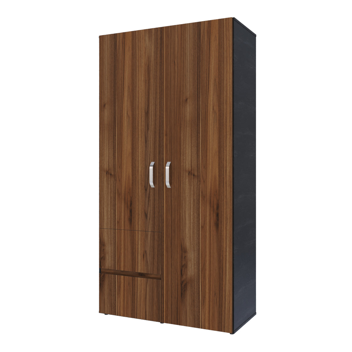 Closet Malabo Gales y Wengue 100x198cm con Dos Cajones y con Dos Compartimientos - CLOSETS | Bylmo