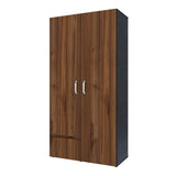 Closet Malabo Gales y Wengue 100x198cm con Dos Cajones y con Dos Compartimientos - CLOSETS | Bylmo
