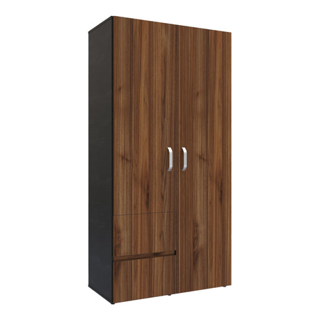 Closet Malabo Gales y Wengue 100x198cm con Dos Cajones y con Dos Compartimientos - CLOSETS | Bylmo