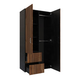 Closet Malabo Gales y Wengue 100x198cm con Dos Cajones y con Dos Compartimientos - CLOSETS | Bylmo
