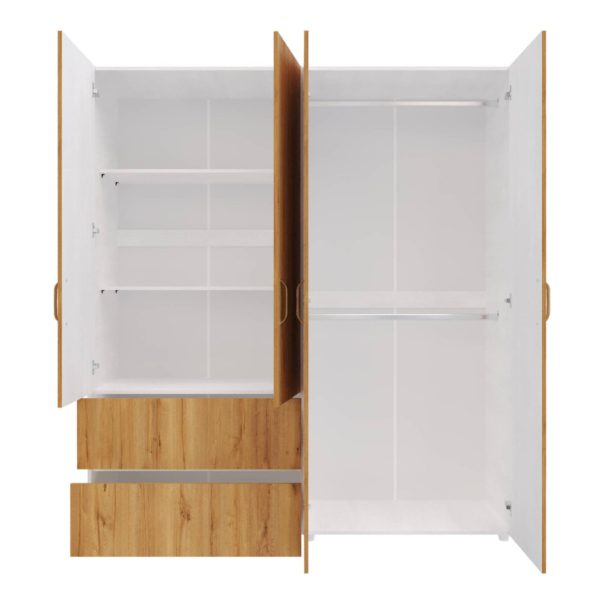 Closet Malabo Duna y Blanco 180x200cm con Dos Cajones y con Tres Compartimientos - CLOSETS | Bylmo