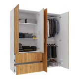 Closet Malabo Duna y Blanco 180x200cm con Dos Cajones y con Tres Compartimientos - CLOSETS | Bylmo