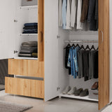 Closet Malabo Duna y Blanco 180x200cm con Dos Cajones y con Tres Compartimientos - CLOSETS | Bylmo