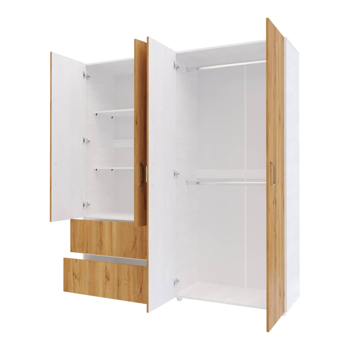 Closet Malabo Duna y Blanco 180x200cm con Dos Cajones y con Tres Compartimientos - CLOSETS | Bylmo