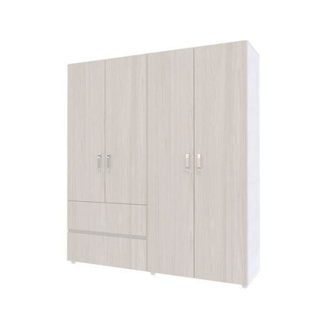 Closet Malabo Niebla y Blanco 180x200cm con Dos Cajones y con Tres Compartimientos - CLOSETS | Bylmo