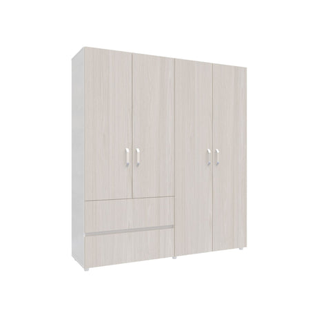 Closet Malabo Niebla y Blanco 180x200cm con Dos Cajones y con Tres Compartimientos - CLOSETS | Bylmo