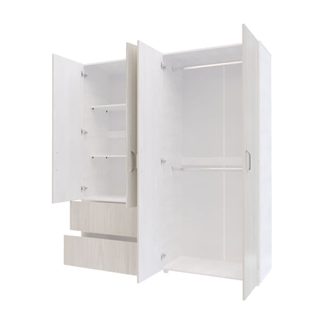 Closet Malabo Niebla y Blanco 180x200cm con Dos Cajones y con Tres Compartimientos - CLOSETS | Bylmo