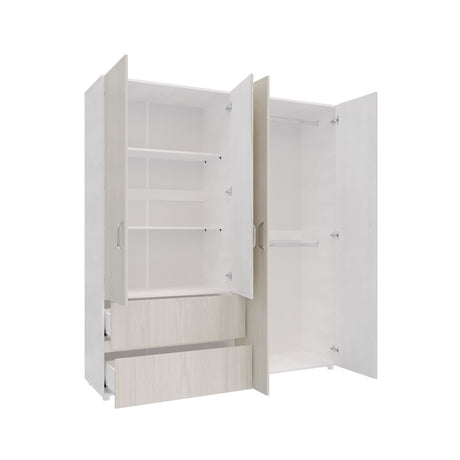 Closet Malabo Niebla y Blanco 180x200cm con Dos Cajones y con Tres Compartimientos - CLOSETS | Bylmo