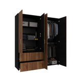 Closet Malabo Gales y Wengue 180x200cm con Dos Cajones y con Tres Compartimientos - CLOSETS | Bylmo