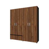 Closet Malabo Gales y Wengue 180x200cm con Dos Cajones y con Tres Compartimientos - CLOSETS | Bylmo