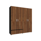 Closet Malabo Gales y Wengue 180x200cm con Dos Cajones y con Tres Compartimientos - CLOSETS | Bylmo