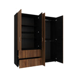 Closet Malabo Gales y Wengue 180x200cm con Dos Cajones y con Tres Compartimientos - CLOSETS | Bylmo