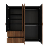 Closet Malabo Gales y Wengue 180x200cm con Dos Cajones y con Tres Compartimientos - CLOSETS | Bylmo