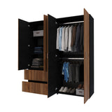 Closet Malabo Gales y Wengue 180x200cm con Dos Cajones y con Tres Compartimientos - CLOSETS | Bylmo