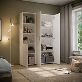 Closet Jazmin Blanco y Niebla 140x200cm sin Cajones y con Nueve Compartimientos - CLOSETS | Bylmo