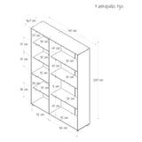 Closet Jazmin Blanco y Niebla 140x200cm sin Cajones y con Nueve Compartimientos - CLOSETS | Bylmo