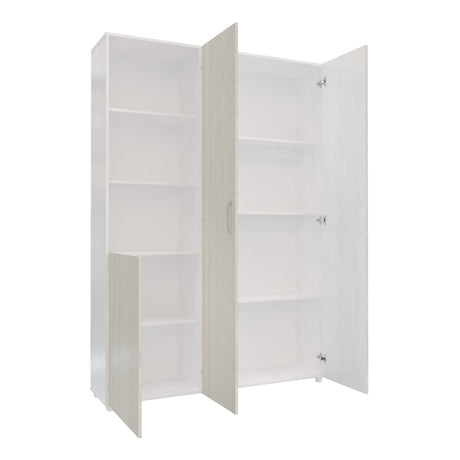 Closet Jazmin Blanco y Niebla 140x200cm sin Cajones y con Nueve Compartimientos - CLOSETS | Bylmo