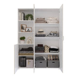Closet Jazmin Blanco y Niebla 140x200cm sin Cajones y con Nueve Compartimientos - CLOSETS | Bylmo