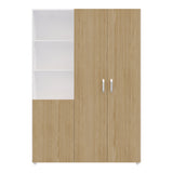 Closet Jazmin Blanco y Rovere 140x200cm sin Cajones y con Nueve Compartimientos - CLOSETS | Bylmo