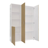 Closet Jazmin Blanco y Rovere 140x200cm sin Cajones y con Nueve Compartimientos - CLOSETS | Bylmo