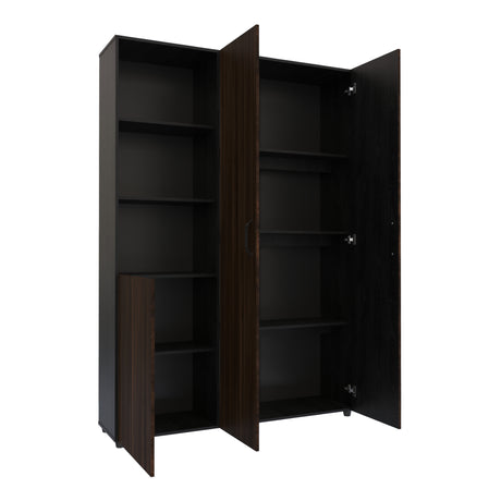 Closet Jazmin Wengue y Fume 140x200cm sin Cajones y con Nueve Compartimientos - CLOSETS | Bylmo