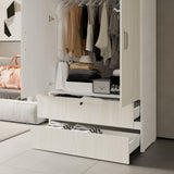 Closet Tripoli Blanco y Niebla 100x200cm con Dos Cajones y con Dos Compartimientos - CLOSETS | Bylmo