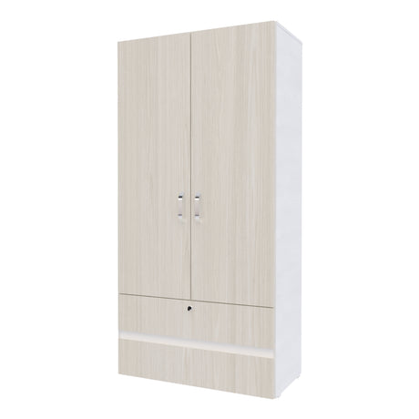 Closet Tripoli Blanco y Niebla 100x200cm con Dos Cajones y con Dos Compartimientos - CLOSETS | Bylmo