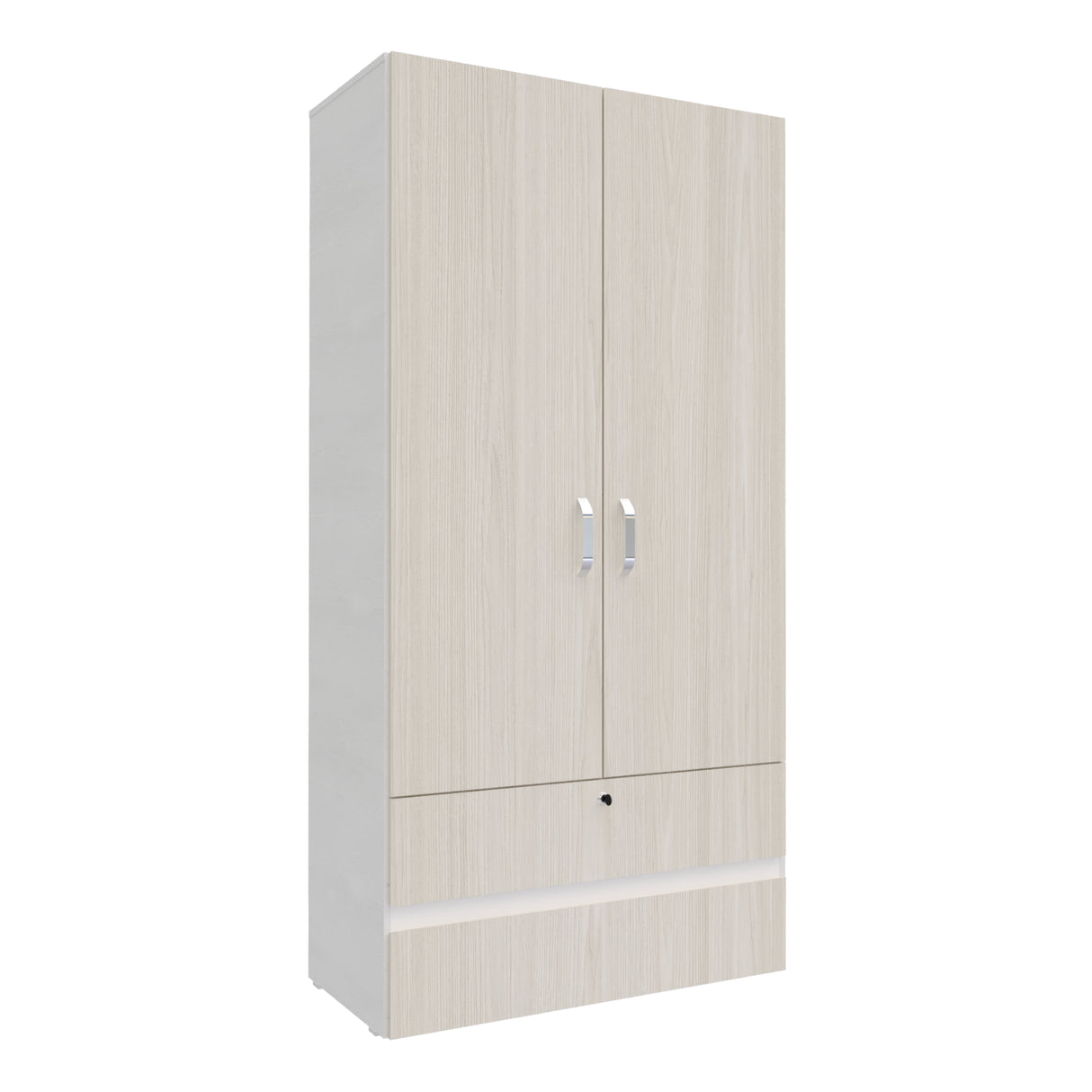 Closet Tripoli Blanco y Niebla 100x200cm con Dos Cajones y con Dos Compartimientos - CLOSETS | Bylmo