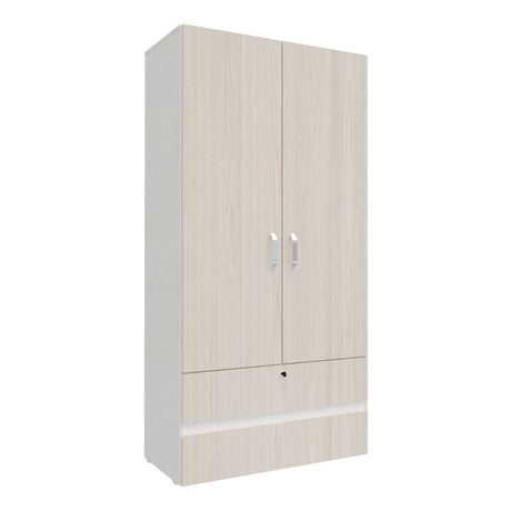 Closet Tripoli Blanco y Niebla 100x200cm con Dos Cajones y con Dos Compartimientos - CLOSETS | Bylmo